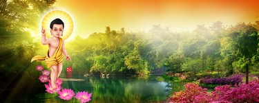 Hình Phật Đản Sanh Vesak Cảnh Thiên Nhiên 1 Không Chữ Phat Dan Vesak Buddha Baby Painting Landscsape Nature Background Blank